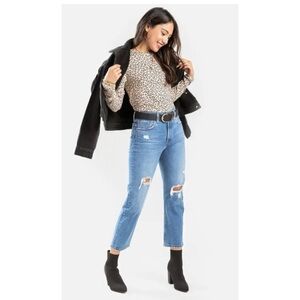 Levi’s 501 W32 (US 14/15) Cropped Jeans Straight Fit High Rise Womens Distressed